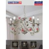 Люстра с хрусталем подвесная с цветами 5 ламп S1132-5