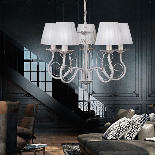 Люстра подвесная 5 ламп с абажурами S1003-5