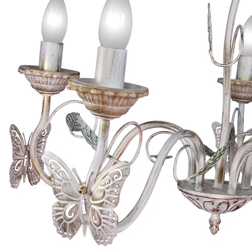 Люстра большая подвесная с бабочками 5 ламп S1250-5