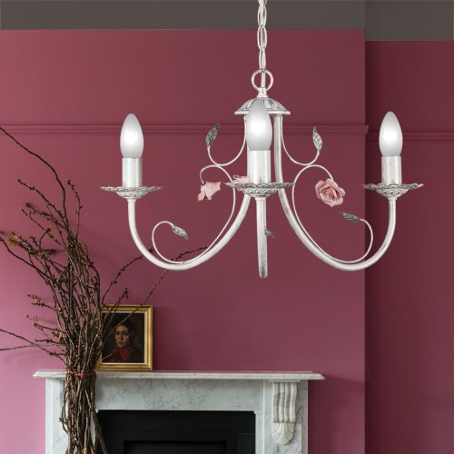 Люстра подвесная с цветами 3 лампы S1017-3