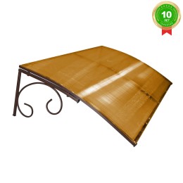 Козырёк над дверью Петрасвет S4001 Коричневый поликарбонат янтарный