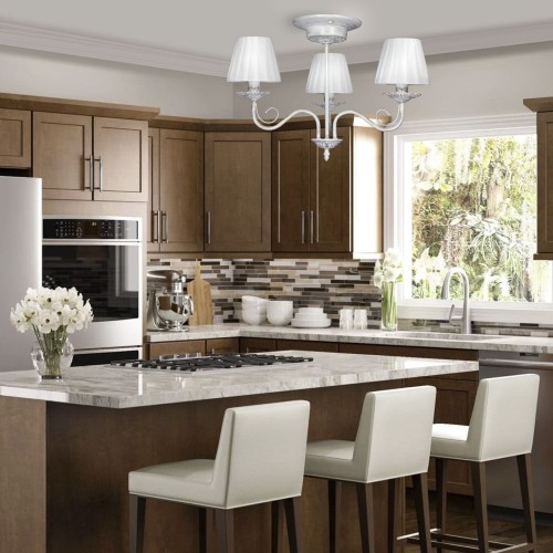 Люстра классика потолочная 3 лампы с абажурами S1171-3