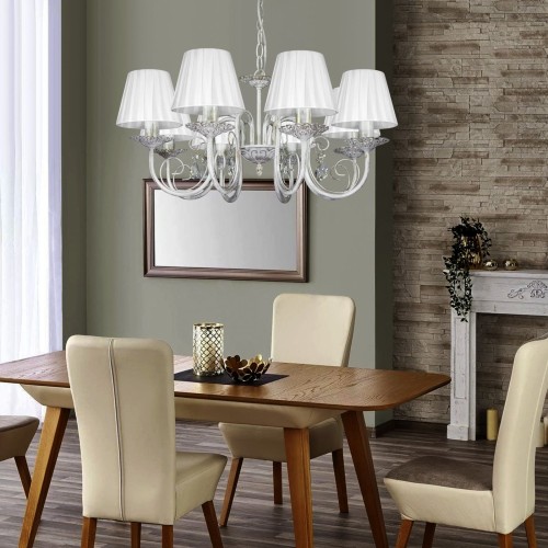 Люстра подвесная 8 ламп с абажурами S1002-8