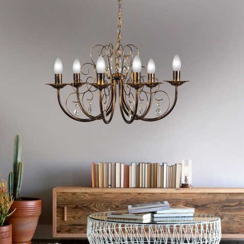 Люстра с хрусталем подвесная 6 ламп S1012-6