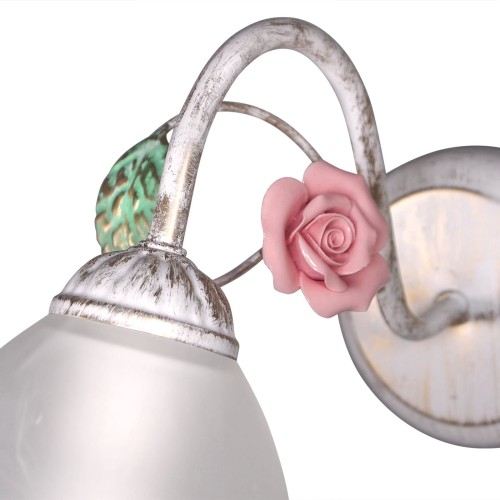 Бра стеклянные плафон стекло Е27 с цветами классика S2235-1