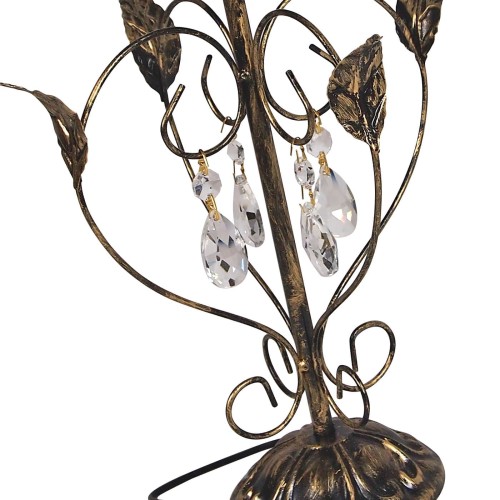 Настольная лампа флористика с хрусталем S5102-1