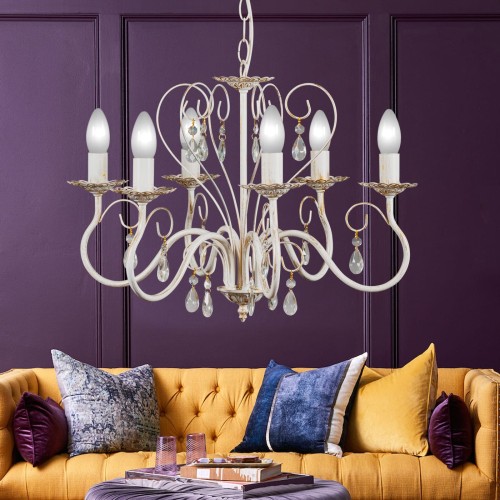 Люстра подвесная с хрусталем 6 ламп S1026-6