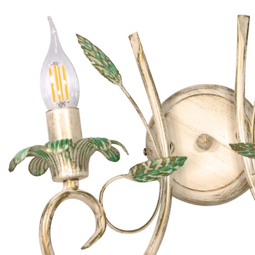 Бра с листочками 2 лампы класическая флористика S1287-2