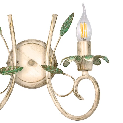 Бра с листочками 2 лампы класическая флористика S1287-2