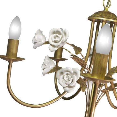 Люстра подвесная с цветами 5 ламп S1192-5