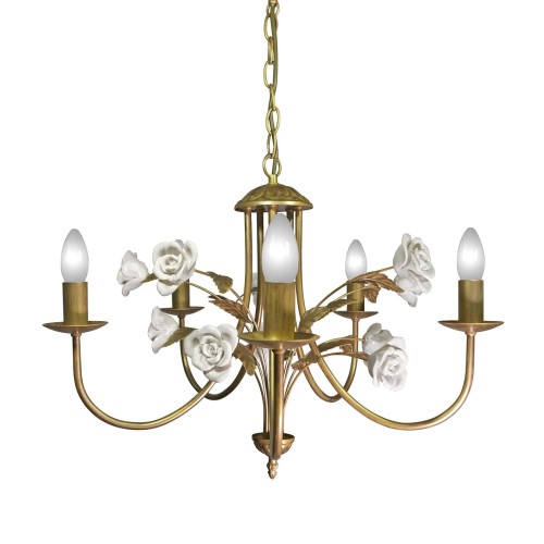 Люстра подвесная с цветами 5 ламп S1192-5