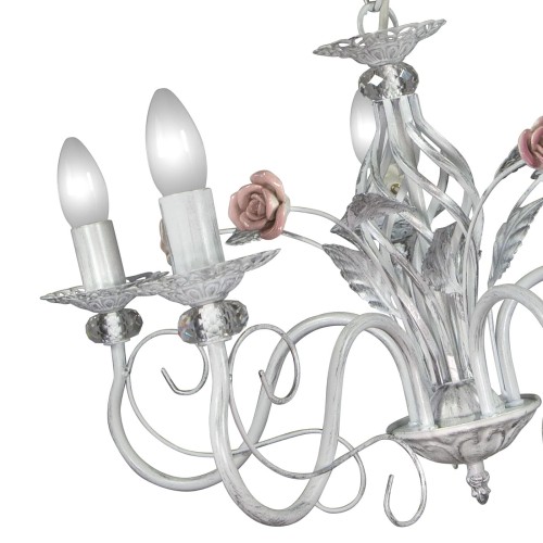 Люстра с хрусталем подвесная с цветами 5 ламп S1205-5