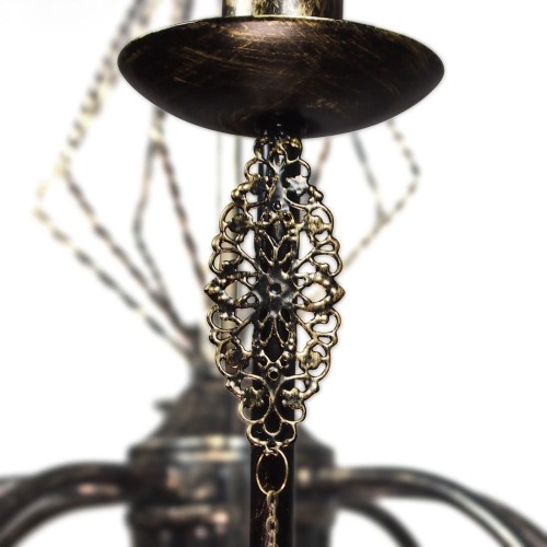 Люстра большая 5 ламп с подвесками дизайнерская S3146-5