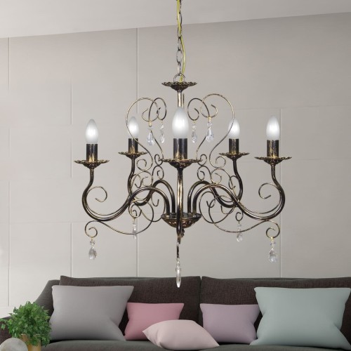 Люстра подвесная с хрусталем 5 ламп S1093-5