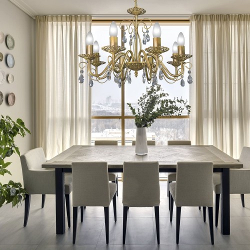 Люстра подвесная 8 ламп хрусталь Аврора S1195-8