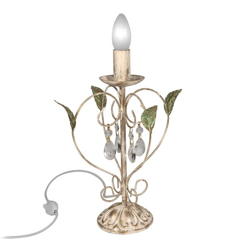 Настольная лампа флористика с хрусталем S5104-1