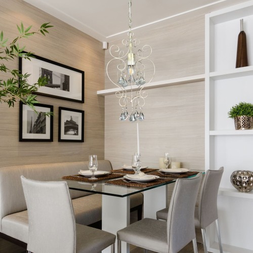 Люстра на кухню с хрустальными подвесками S1229-1