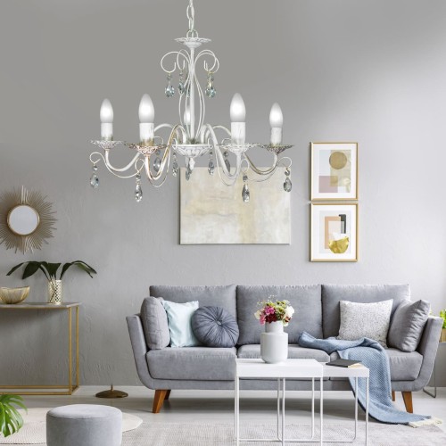 Люстра с хрусталем подвесная 5 ламп S8066-5