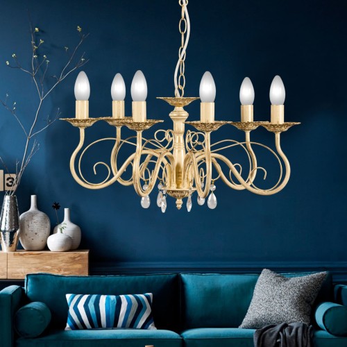 Люстра с хрусталем подвесная 6 ламп S1020-6