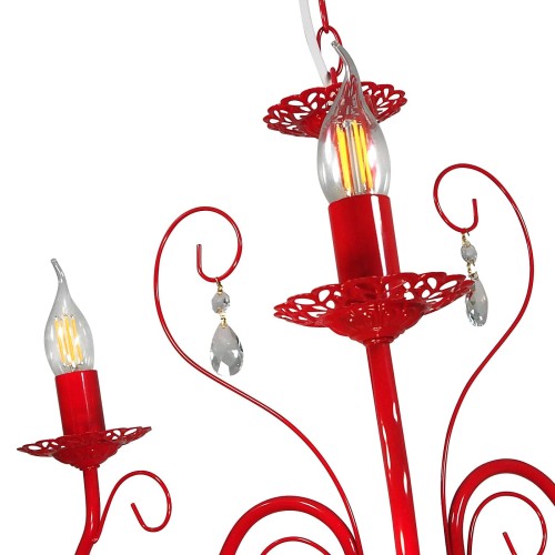 Люстра подвесная красная 3 лампы S12431-3